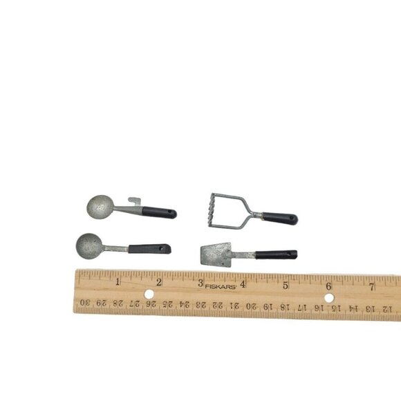 1:6 Vintage Ideal Toys‎ Dollhouse Kitchen Utensils Masher Spatula Scoop Spoon - Picture 6 of 6